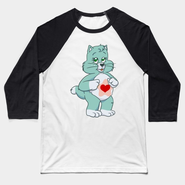 Proud Heart Cat V.2 Baseball T-Shirt by Boyanton Designs